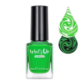 Whats Up Nails - Nip it in the Bud Stamping Polish Light Green Creme Lacquer for Stamped Nail Art Design 7 Free Cruelty Free Vegan