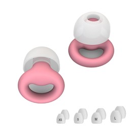 Ear Plugs for Noise Reduction, Reusable Earplugs for Sleeping, Soft Silicone Hearing Protection Earplugs for Work, Travel, Focus, Noise Sensitivity, Sleep Snoring, 8 Ear Tips in XS/S/M/L (Pink)