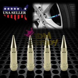 JDMBESTBOY 4PCs Bronze Long Spike Tire Valve Stem Caps Metal Thread Wheel Tires TVC28