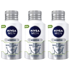 Pack of 3 NIVEA MEN Skin & Stubble Face Moisturiser for Sensitive Skin 125ml