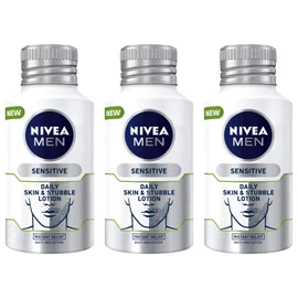 Pack of 3 NIVEA MEN Skin & Stubble Face Moisturiser for Sensitive Skin 125ml