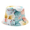 Quanhaigou Reversible Printed Bucket Hat,Summer Beach Outdoor Cap (Floral Blue)