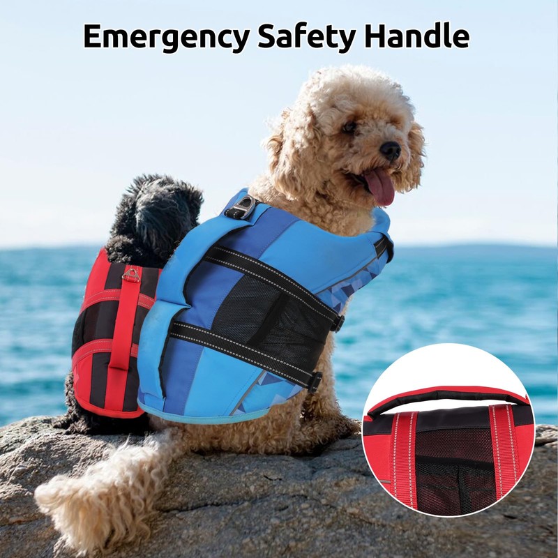 ASENKU Dog Life Jacket with Reflective Stripes, Adjustable High Flotation