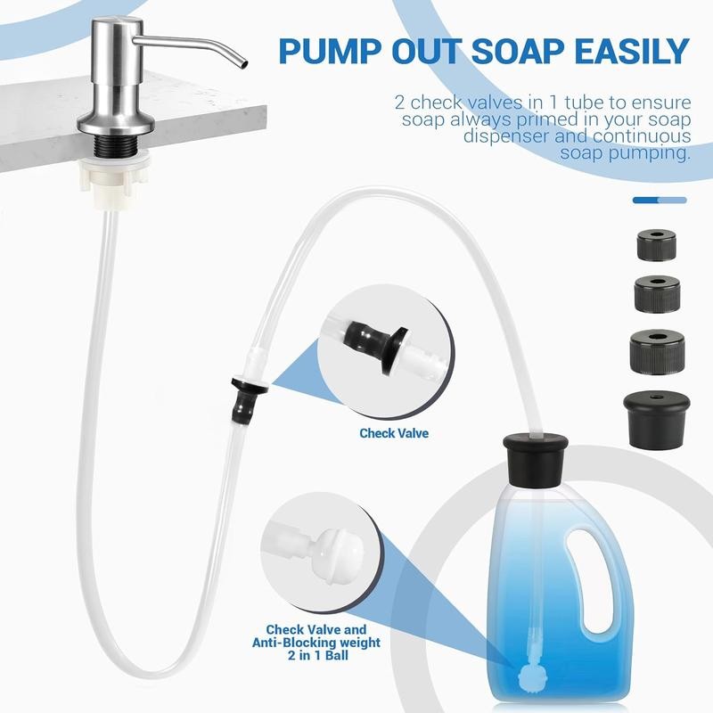 Kitchen Hack Under Sink Dish Soap Dispenser with 47" Tube
