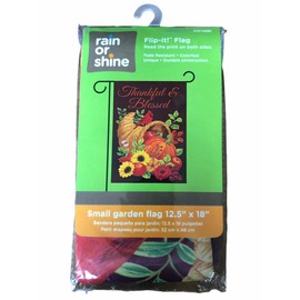 Rain or Shine THANKFUL & BLESSED Garden Flag 12.5" X 18" Printed on both sides