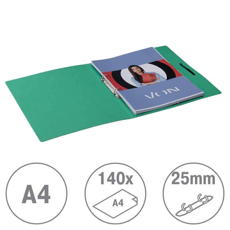 Leitz VON Leitz Ringbuch A4, Karton, Mit 2 Ringen und