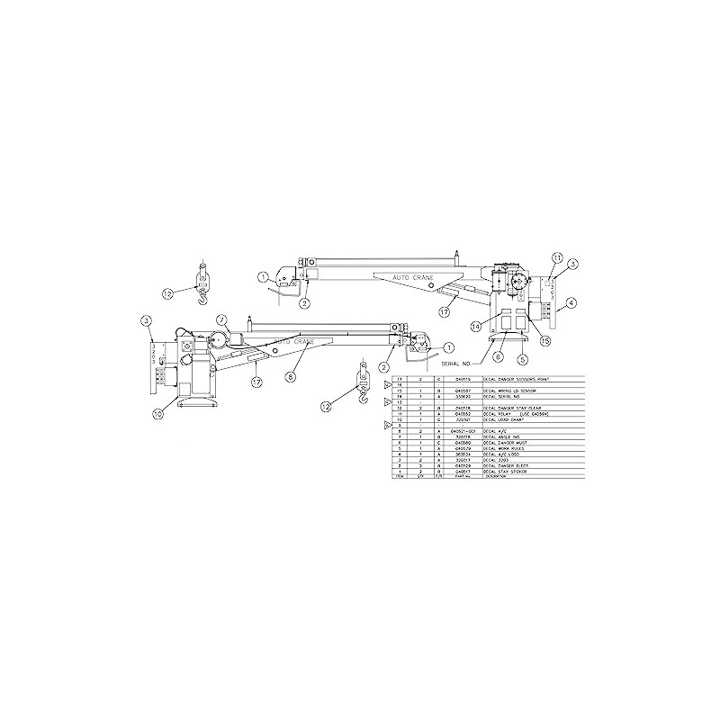 Auto Crane Decal KIT 3203PRX B