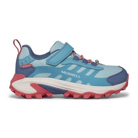 Merrell Moab Speed 2 Low Alternative Closure Waterproof Sneaker, Turq/Coral, 4 US Unisex Big Kid
