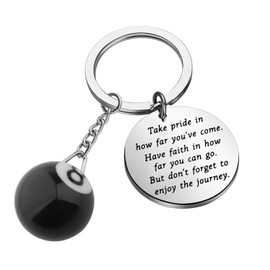 FUSTMW Billiard Keychain Billiards Gift for Billiards Lover Billiards Ball Keyring Pool Players Gifts 8 Ball Keychain (billiard keychain)
