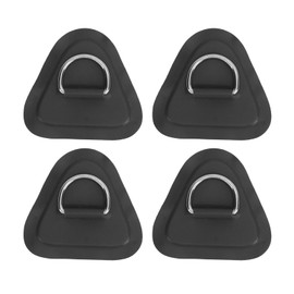 4 Pcs D Ring Patch Stainless Steel D Ring Pad for Inflatable Boat Surfboard Dinghy Paddle Board Black
