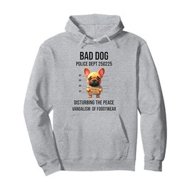 French Bulldog Funny Dog Mugshot For Dog Lover Puppy Owner Pullover Hoodie
