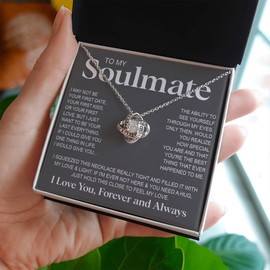 To My Beautiful Soulmate Necklace For Women, Necklace For Wife From Husband, Girlfriend Necklace From Boyfriend, Wife Birthday Gifts From Husband, Gifts Boxes For Women, Soulmate Necklace For Her