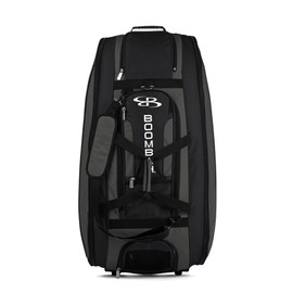 Boombah Beast Rolling Bat Bag - 40" x 14" x 13" - BB2C23 Charcoal/Black - Holds 8 Bats, Glove and Shoe Compartments