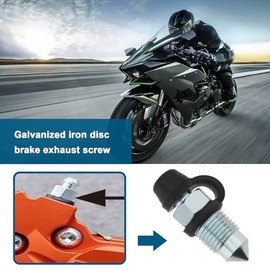 Pack of 4 M10 x 1 mm Bleeding Screws with Cap Brake Caliper Exhaust Screw Galvanised Metal Accessories for Motorcycles Cars
