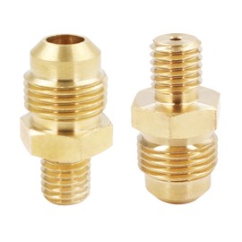 MENSI Brass Propane Gas Jet Nozzle Sprayer 1.96mm Orifice（0.0772"） with 3/8" Male Flare and M10x1.5mm Thread for Burner Inlet for Fire Pits, 2 Pack