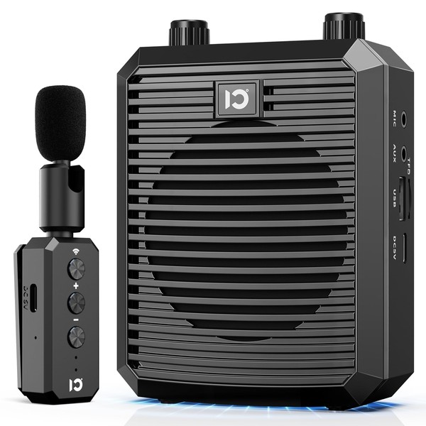 SHIDU Voice Amplifier with Wireless Lavalier Microphone, Portable Speaker with