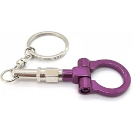 gtrotors Purple Tow Hook Keychain Automotive Part Car Gift Key Chain Ring JDM Off-Road