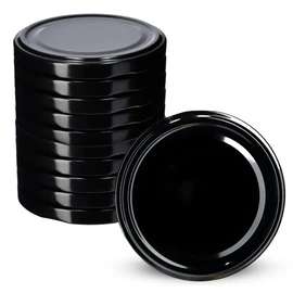 KADAX Set of 10 Screw Lids TO89 for Jars 89 mm Black - Twist-Off Replacement Lid for 1.7 L Preserving & Preserving Jars, Airtight & Dishwasher Safe