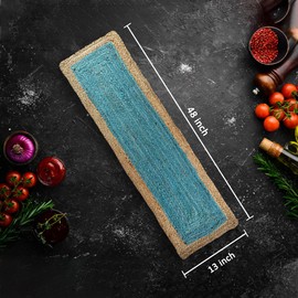 Madhu International Natural Jute Table Runner - 13x48 inches Braided Rectangle Jute Rug Runner - Hand Woven by Skilled Artisans – Boho Rug Suitable for Living Room, Kitchen, Entryway, for Home Decor