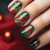 QQPPOLIU Press on Nails,Green Press on Nails Short Square Nails