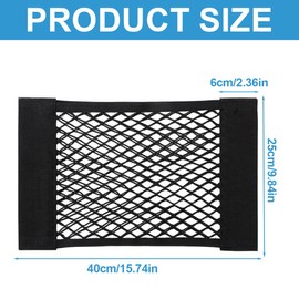 SGERUFZ Car Boot Net Bag Strong Elasticity Luggage Net with Elastic Edge Universal for Car/SUV Nylon Storage Net 40 x 25 cm Pack of 2