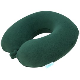 Bliss Neck Pillow - Lightweight U-Shaped Memory Foam Travel Neck Pillow with Snap Closure for Airplanes, Traveling, Offices, Cars, Size One Size, Hunter Green Plush