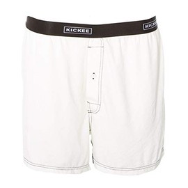 KICKEE Men's Solid Boxer Short (Natural with Zebra - M)