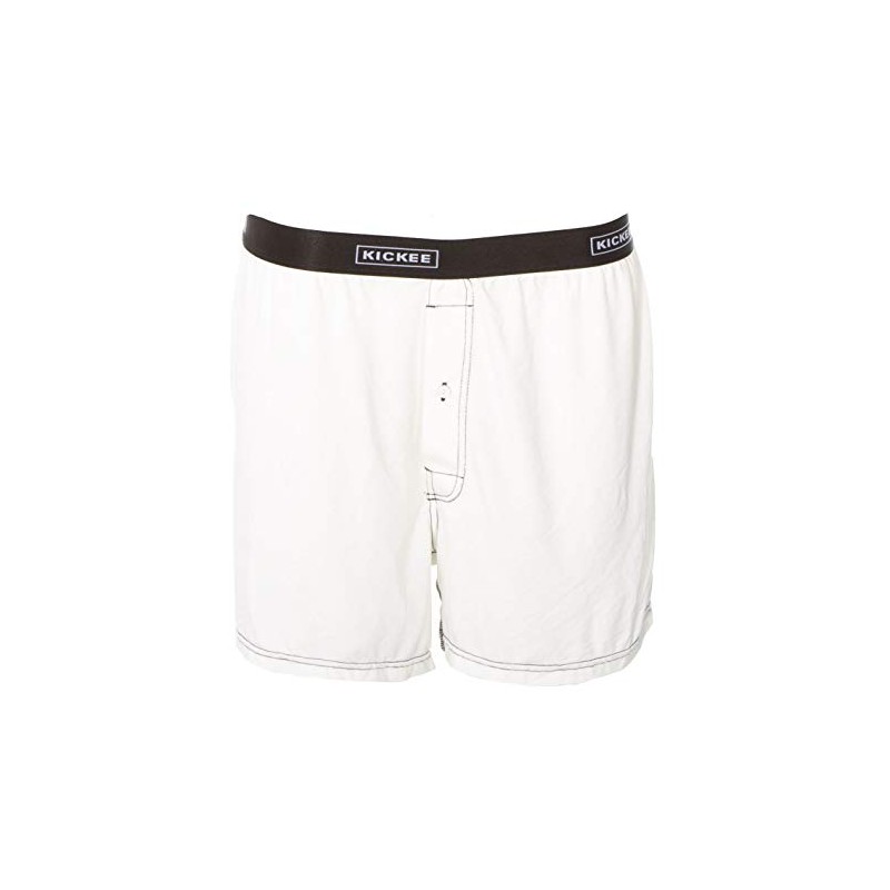 KICKEE Men's Solid Boxer Short (Natural with Zebra - M)