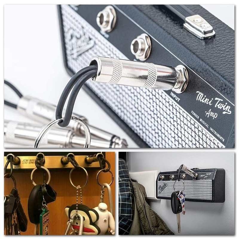 Juliyeh 5 Pcs Guitar Plug Keychains Wall Mounted Marshall Key
