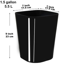 Youngever - Juego de 2 contenedores de basura cuadrados de 1.5 galones, contenedor de basura de plástico, pequeño cubeta de basura para oficina en casa, sala de estar, sala de estudio, cocina, baño