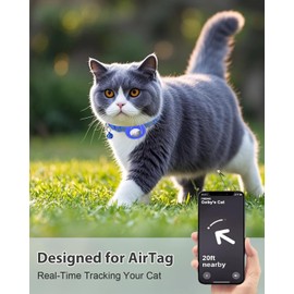 Joytale Reflective AirTag Cat Collar, Breakaway Buckle, 2 Pack Lightweight AirTag Holder Pet Collars with Bell, Adjustable 7.5-12.5 Inch for Girl Boy Cats Kitten Puppy, Navy Blue