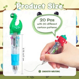 Lshfwn Mini Multicolor Pen in One,4-in-1 Cute Pens for Kids,20 Pcs Ballpoint Pens for Children Birthday Party,Fun Gifts Assorted Lnk Kawaii Pens for Classroom Prize,Office School Supplies