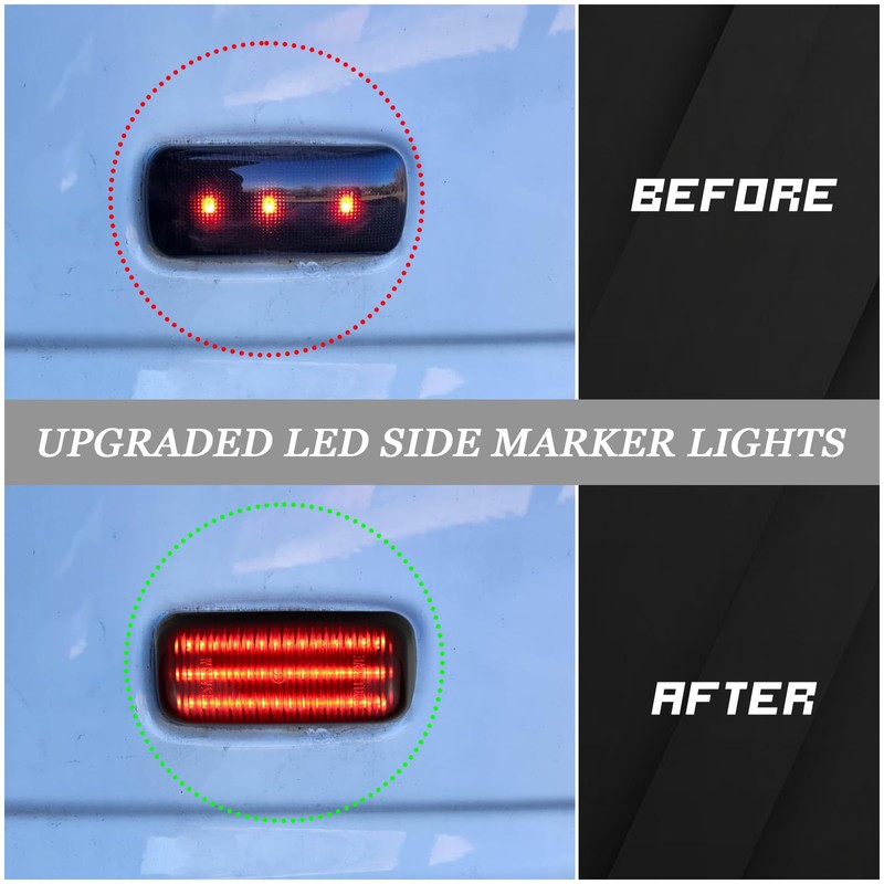 ULTRALTH Smoked Side Marker Lights for 2015-2023 Chevy Silverado &