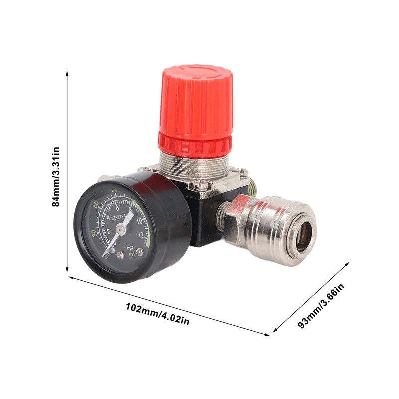 Air Compressor Regulator 4 Holes 0 to 180PSI European Air