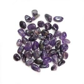 Amethyst Tumbled Gemstones Bulk - Bag of 50 | Hand Selected A-Grade | Polished Natural Gemstones for Displays, Personal Use, and Gifts!