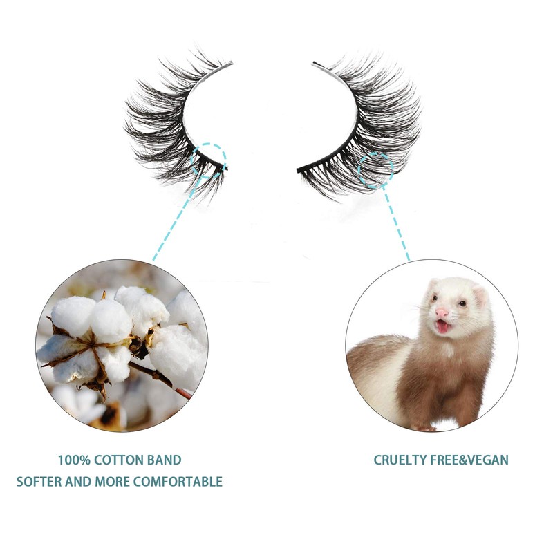OBEYA False Eyelashes, Natural 3D Eyelashes, 10 Pairs, Multipack, Handmade,