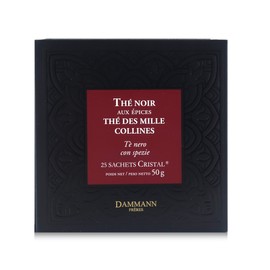 Thé des Mille Collines, African Black Tea, Box of 25 Cristal® Teabags, Dammann Frères
