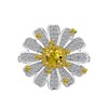 ASFKIPMF S925 Sterling Silver CZ Simulated Diamond Ring Fidget Rings for Women Cubic Zirconia Sunflower You are My Sunshine Ring Gift CZ Yellow Gem Cocktail Rings for Valentine's Day Size 6