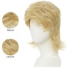 Amnenl Blonde Mullet Wig Mens Middle Part Short Hair Wig