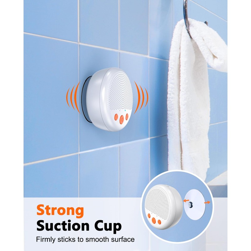 Kunodi Shower Speaker, Bluetooth Waterproof Speaker Wireless, Portable Speaker with
