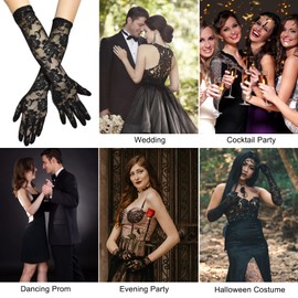 Lady Lace Floral Gloves,Long Opera Gloves,Elegant Bridal Gloves,Summer Gloves,Elbow Length Flapper Gloves