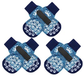 EXPAWLORER Anti-Slip Dog Socks-Double Sides Grips Traction Control on Hardwood Floor,Dog Shoes for Hot/Cold Pavement,Best Paw Protector,Prevents Licking,for Puppy Small Medium Large Senior Dogs