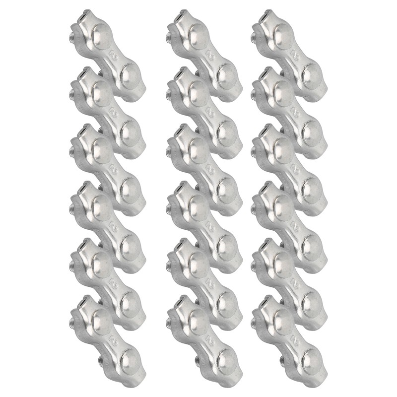 18pcs M2 Duplex Wire Rope Clip Cable Clamps Stainless Steel