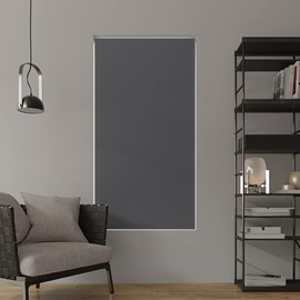 Sun Zero Lodi Textured Total Blackout Cordless Roller Shade, 34" x 72", Gray