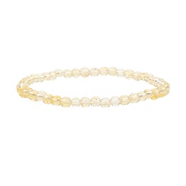 Handmade 4mm Tiny Beads Bracelet – Natural Healing Stone Beads for Yoga, Mala, and Bohemian Stacking – Stretch Bracelet for Men and Women (Yellow Rutilated Quartz)