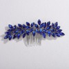 Teyglen Wedding Blue Rhinestone Hair Comb Crystal Bride Wedding Hair