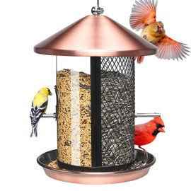 Kingsyard - Comedero de Metal para Pájaros para Colgar al Aire Libre - Comedero a Prueba de Mordidas para Pinzones y Cardenales con Doble...