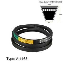 sourcing map A-1168/A46 Drive Belt Inner Circumference 46 Inch (1168 mm) Industrial Power Transmission Belt Made of Rubber