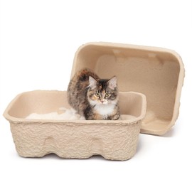 Kitty Sift Heavy Duty Disposable Cat Litter Box Jumbo, 2 Count, Extra Durable and Portable for Travel and Home Use, Disposable Litter Box Helps Control Odor and Keeps Cat Litter Area Fresh and Clean