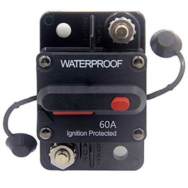 ANJOSHI ANJOSHI 60 Amp Circuit Breaker 30A-300A with Manual Reset Waterproof Inline Fuse Inverter for Marine Trolling Motors Boat ATV Manual Power 12V-48VDC